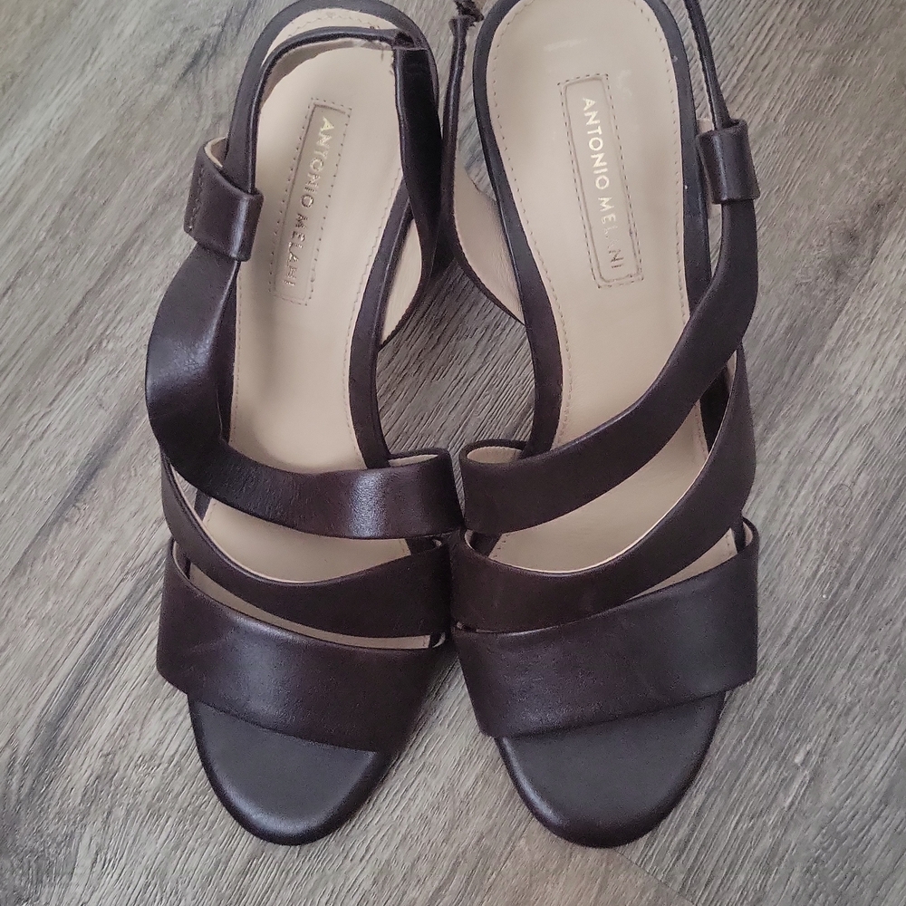 Antonio Melani Dark Brown Strappy Heels